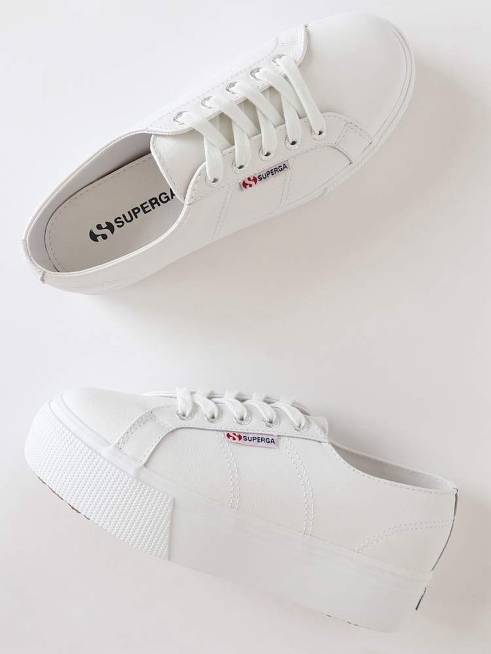 Superga// leather platform shoe, size 39.5 8.5